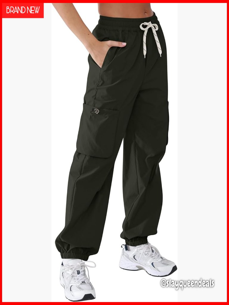 Quick Dry Cargo Pants With 4 Pockets, Elastic Waist, Lightweight Hiking Pants